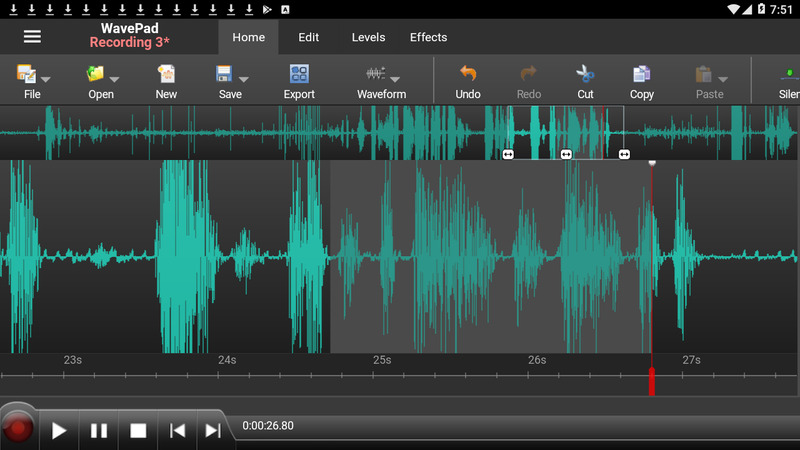 6 Aplikasi Pemotong Lagu Android - WavePad Free Audio Editor