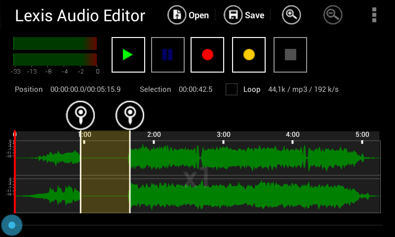 6 Aplikasi Pemotong Lagu Android - Lexis Audio Editor